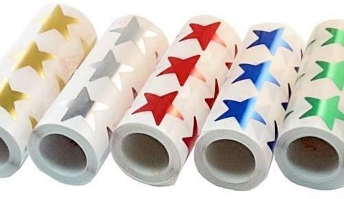 Rollos de gomets estrellas XL metalizadas