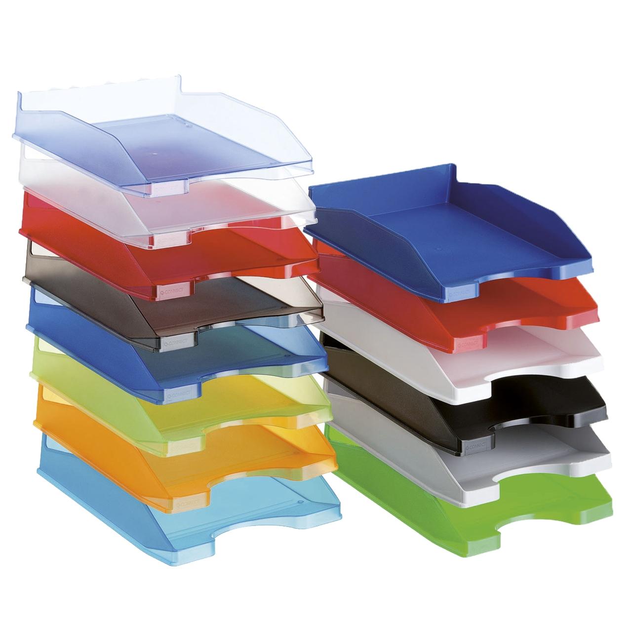 Bandejas apilables de papel transparente (paquete de 3 unidades). Estantes  de escritorio, para archivadores de escritorio, bandeja de cartas, bandeja