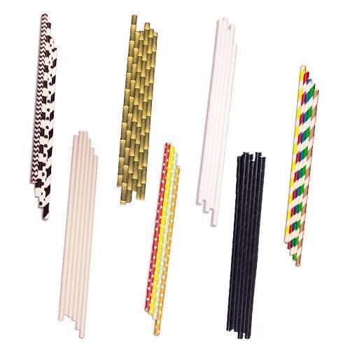 PAJITAS DE PAPEL COLOR 20CM 25 UNIDADES