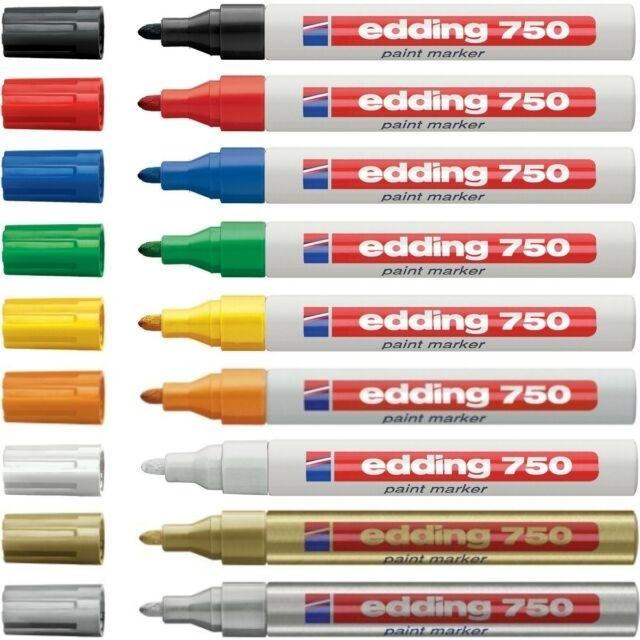  Edding 750 rotuladores de pintura con punta de bala de 2 a  0.157 in, línea blanca Ref 750-049 (paquete de 10) : Productos de Oficina
