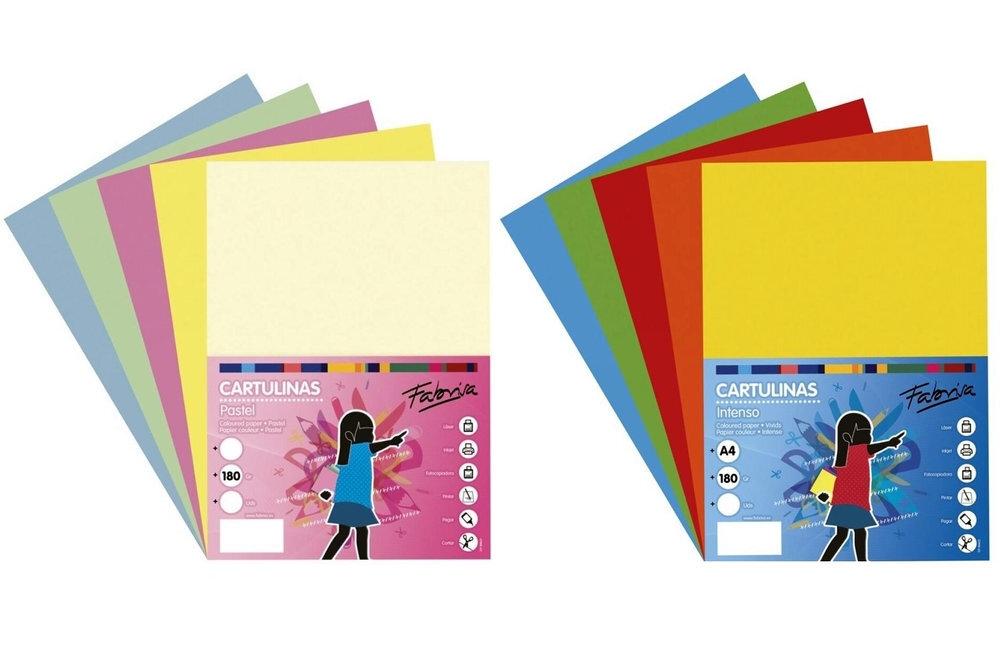 Cartulinas A4 colores surtidos 50 ud