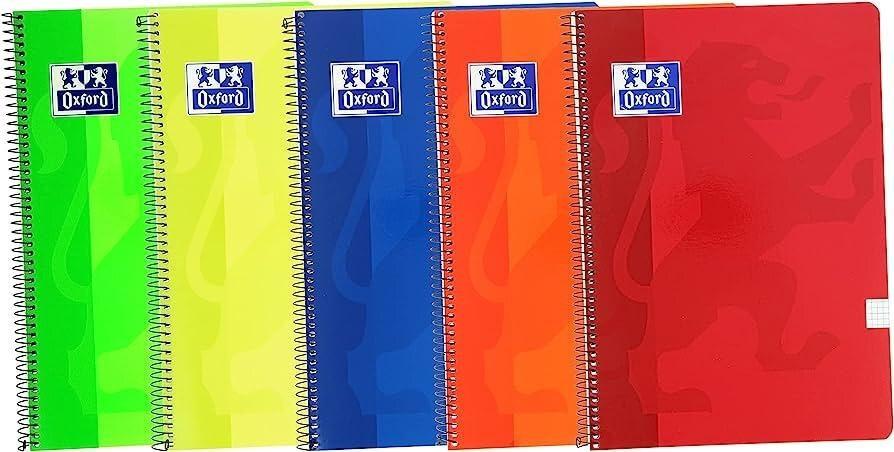 CUADERNO OXFORD FOLIO TAPA BLANDA 80H 4X4 COLORES VIVOS