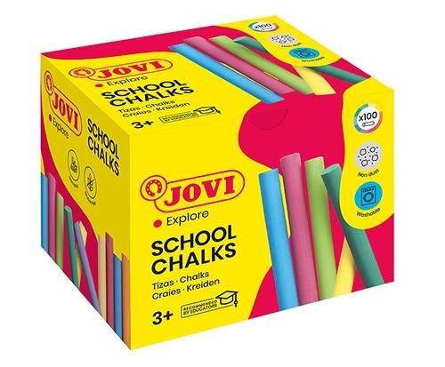 Tizas colores antipolvo caja 100 ud