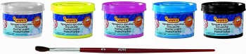 Estuche témpera 5 botes 35 ml colores surt+pincel