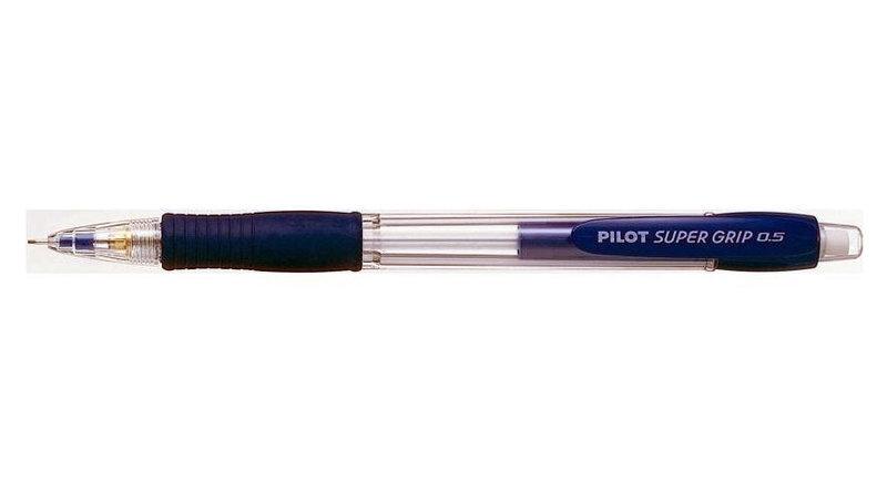 Lot De 6 Porte-mines PILOT Super Grip H-185SL 0,5 Mm - Corps Noir - Grip Caoutchouté - Écriture Confortable