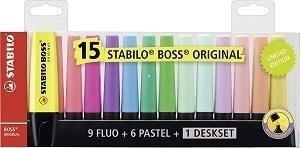 ROTULADORES STABILO BOSS SET 15 COLORES 2 - 5 mm