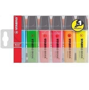 MARCADOR STABILO BOSS ORIGINAL ESTUCHE DE 6 COLORES SURTIDOS