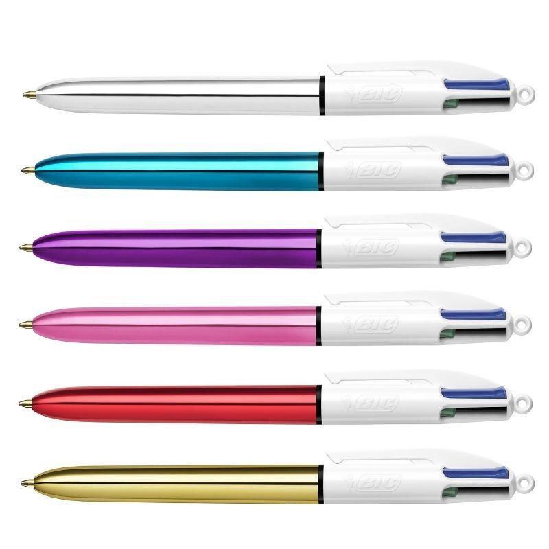 BOLÍGRAFO BIC 4 COLORES SHINE PUNTA MEDIA 1,0 mm