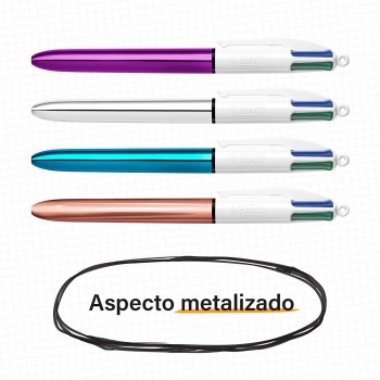 BOLÍGRAFO BIC 4 COLORES SHINE PUNTA MEDIA 1,0 mm