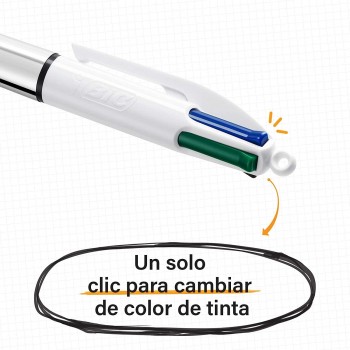 BOLÍGRAFO BIC 4 COLORES SHINE PUNTA MEDIA 1,0 mm
