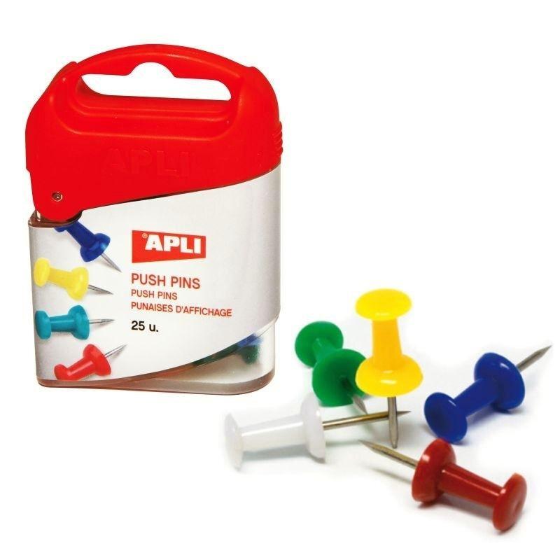 AGUJAS PUSH PINS COLORES SURTIDO 25 UNIDADES