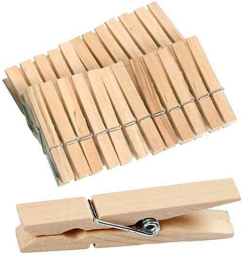 Pinzas madera grandes 74 mm 24 ud