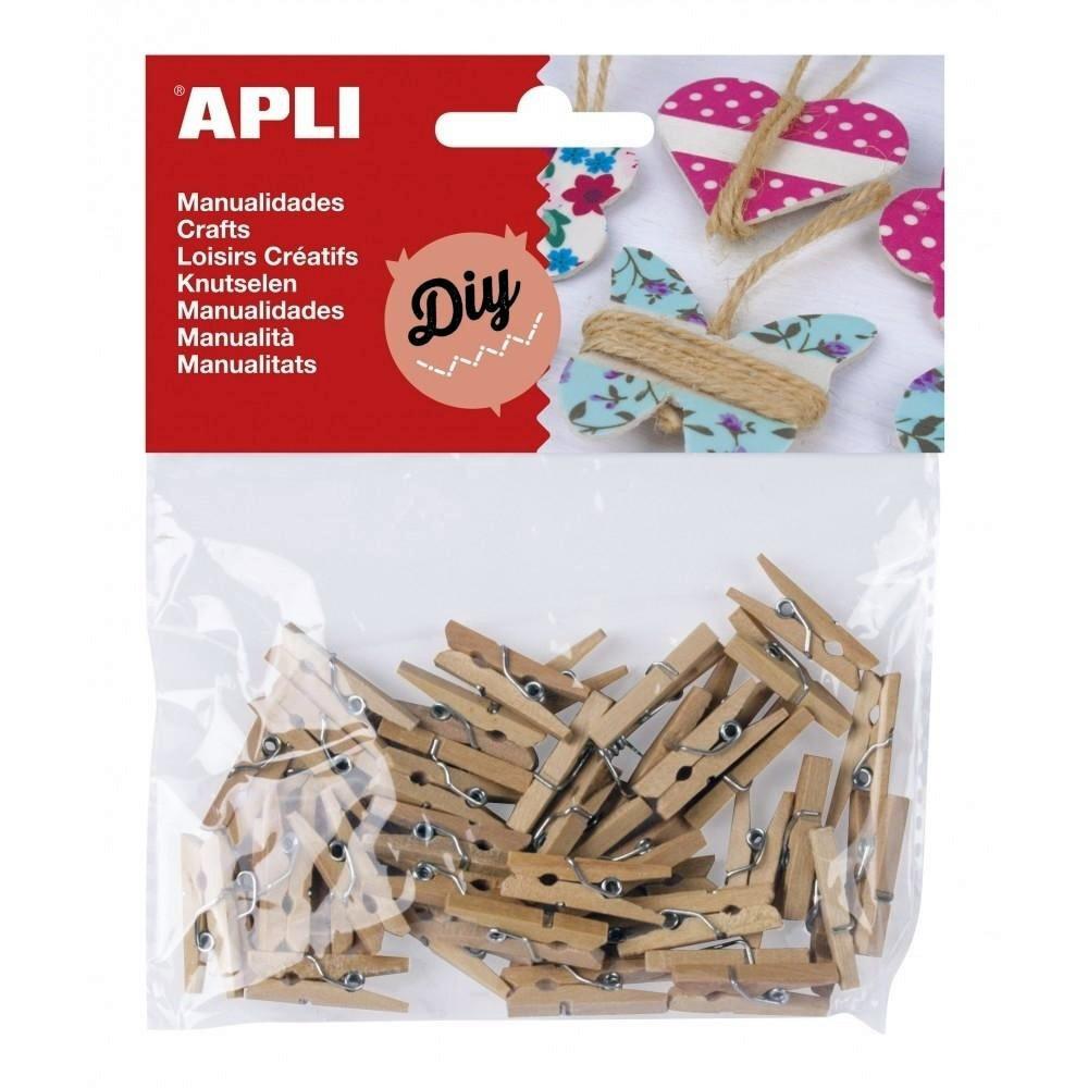 MINI PINZAS MADERA BOLSA 45 UNIDADES APLI
