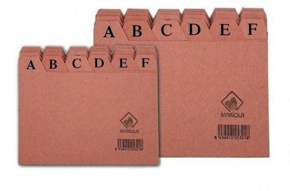 INDICE SEPARADORES ALFABETICOS PARA FICHAS