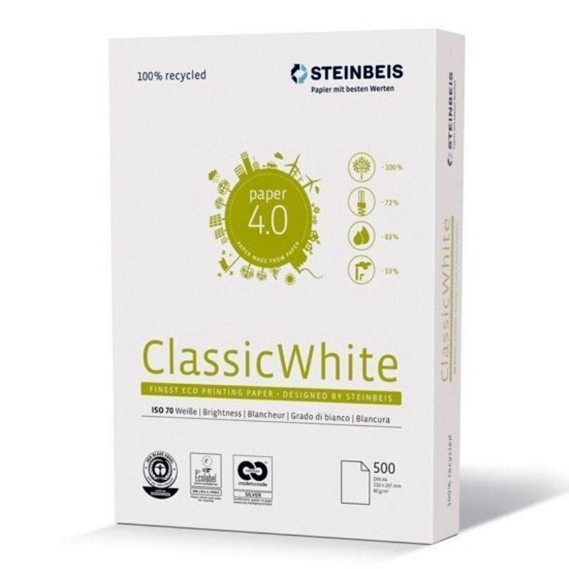 PAPEL RECICLADO STEINBEIS ISO 70 A-4 80GR Nº1