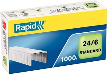 GRAPAS RAPID 24/6 CAJA 1000 UNIDADES STANDARD GALVANIZADA