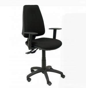 SILLA ELCHE SINCRO BRAZOS REGULABLES CON TAPIZADO BALI EN COLOR NEGRO