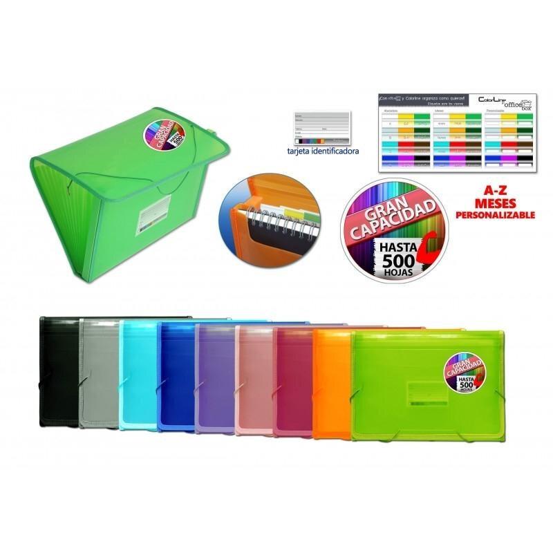 CLASIFICADOR GRAN CAPACIDAD COLORLINE 12 DIVISIONES GOMAS BOLSILLO