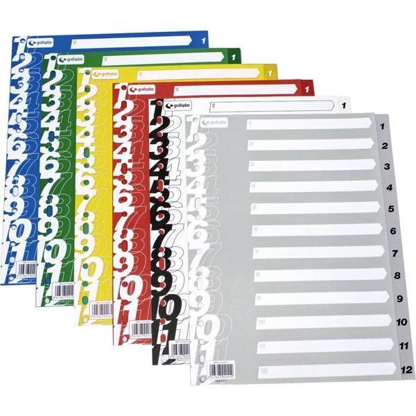 SEPARADOR NUMERICO 1-12 FOLIO EN POLIPROPILENO
