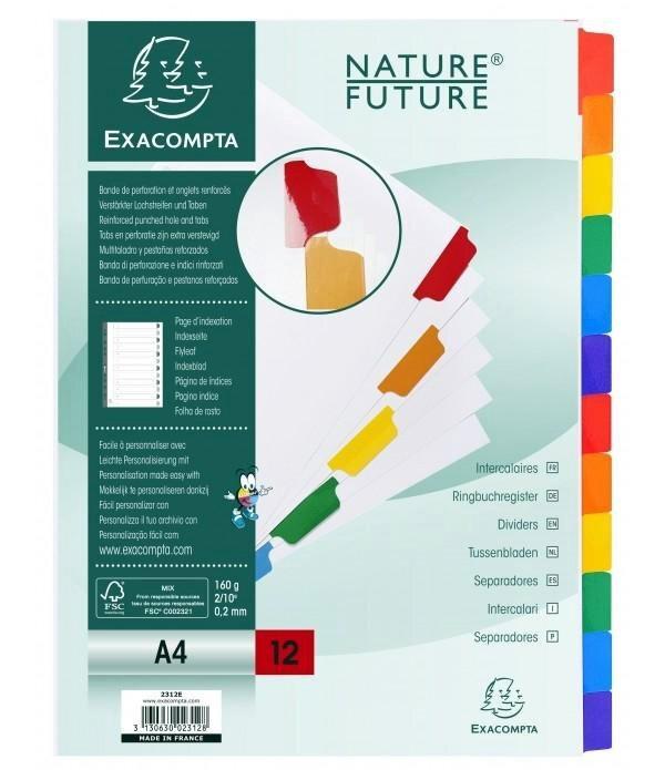 SEPARADORES CARTON BLANCO PESTAÑA PLASTIFICADA EN COLORES TAMAÑO A4