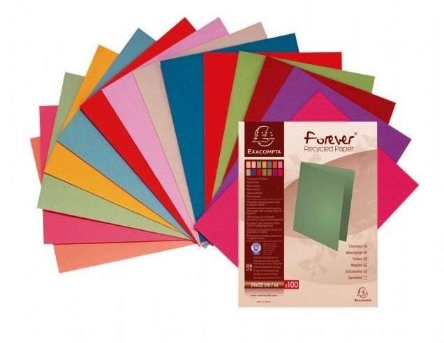 PAQUETE 100 SUBCARPETAS EXACLAIR FOLDYNE 170GR RECICLADAS