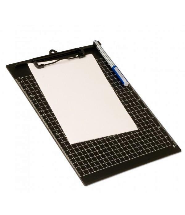 SOPORTE CON PINZA OFFICE BOX CUADRICULADO A4 NEGRO