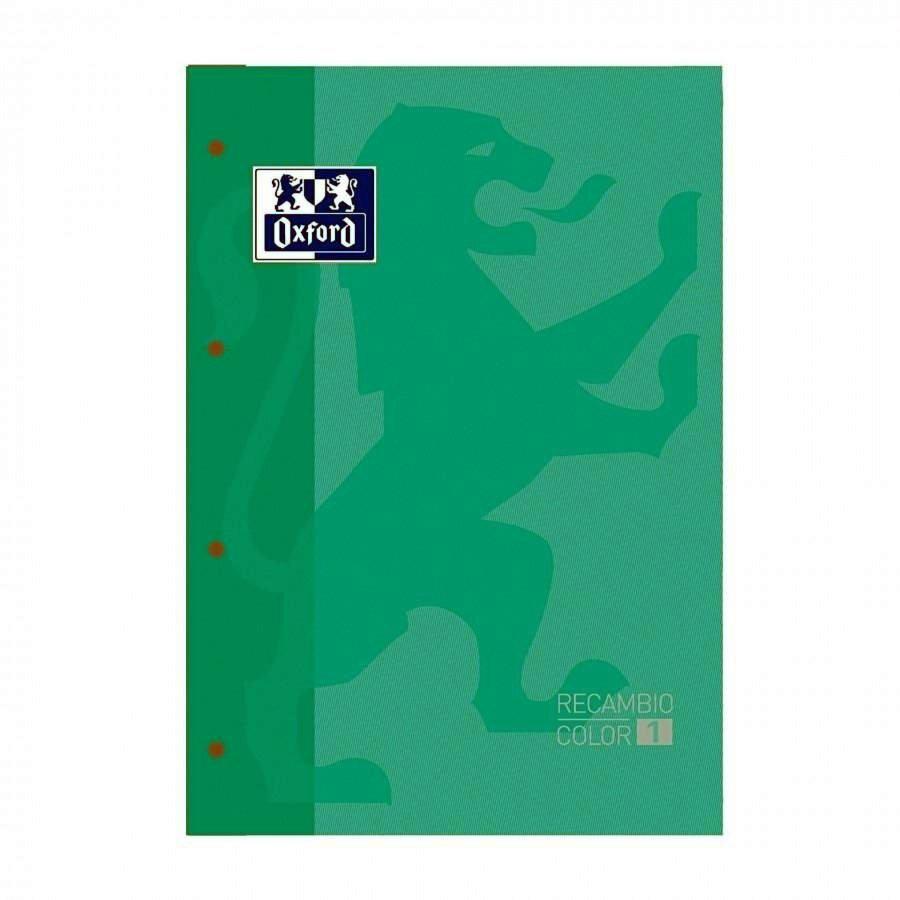 RECAMBIO DE COLOR OXFORD 80 HOJAS 90 GRAMOS CUADRO 5X5 VERDE MENTA