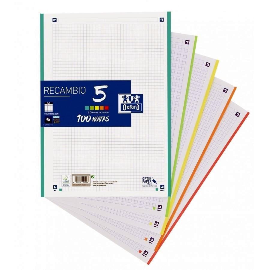 RECAMBIO 5 O 10 COLORES OXFORD CUADRICULA 5X5