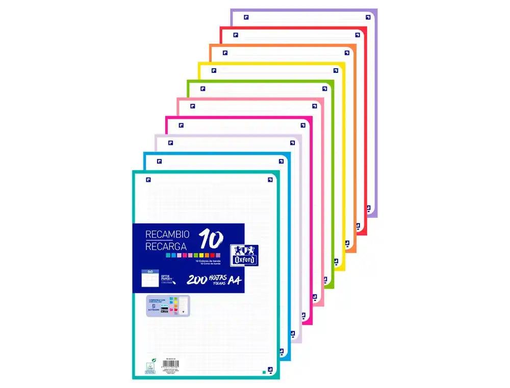 (66) RECAMBIO 10 COLORES A4 200H.5X5 OPTIKPAPER+