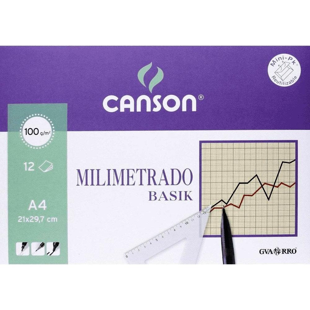 MINIPACK PAPEL MILIMETRADO 210X297 100G 12H