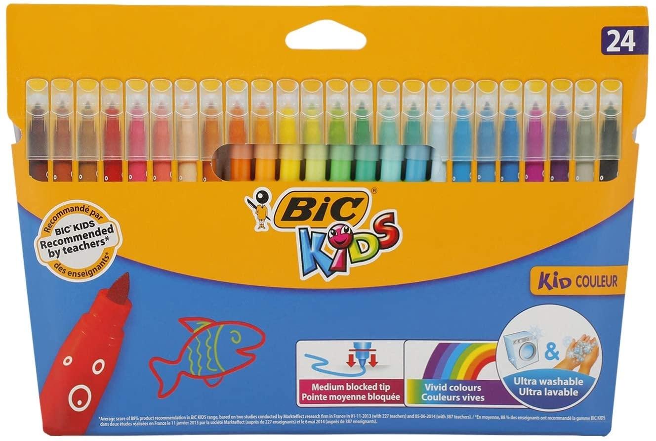 Rotuladores pizarra blanca punta fina BIC Kids Mini Velleda colores  surtidos, Bote de 24 uds