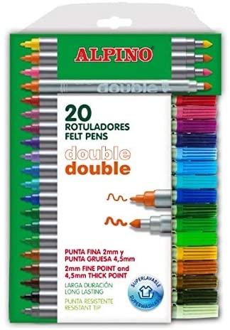 Rotuladores Alpino Double doble punta, 20 Colores