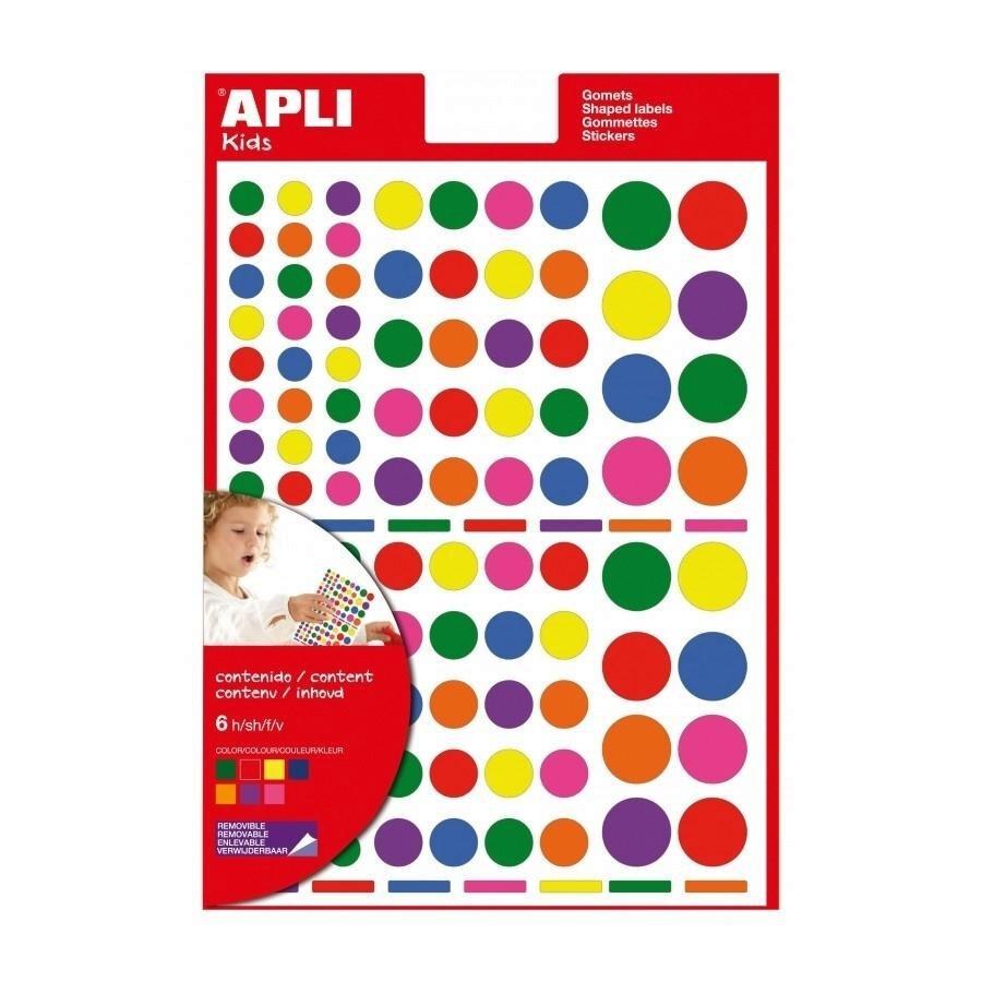 APLI GOMETS AUTOADHESIVOS MULTICOLOR REDONDOS