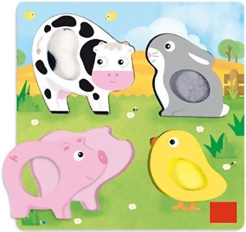 Encajable animales tactil granja 4 piezas