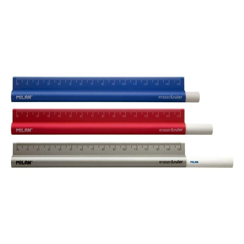 REGLA  METAL TOUCH ERASER&RULER 15CM MILAN