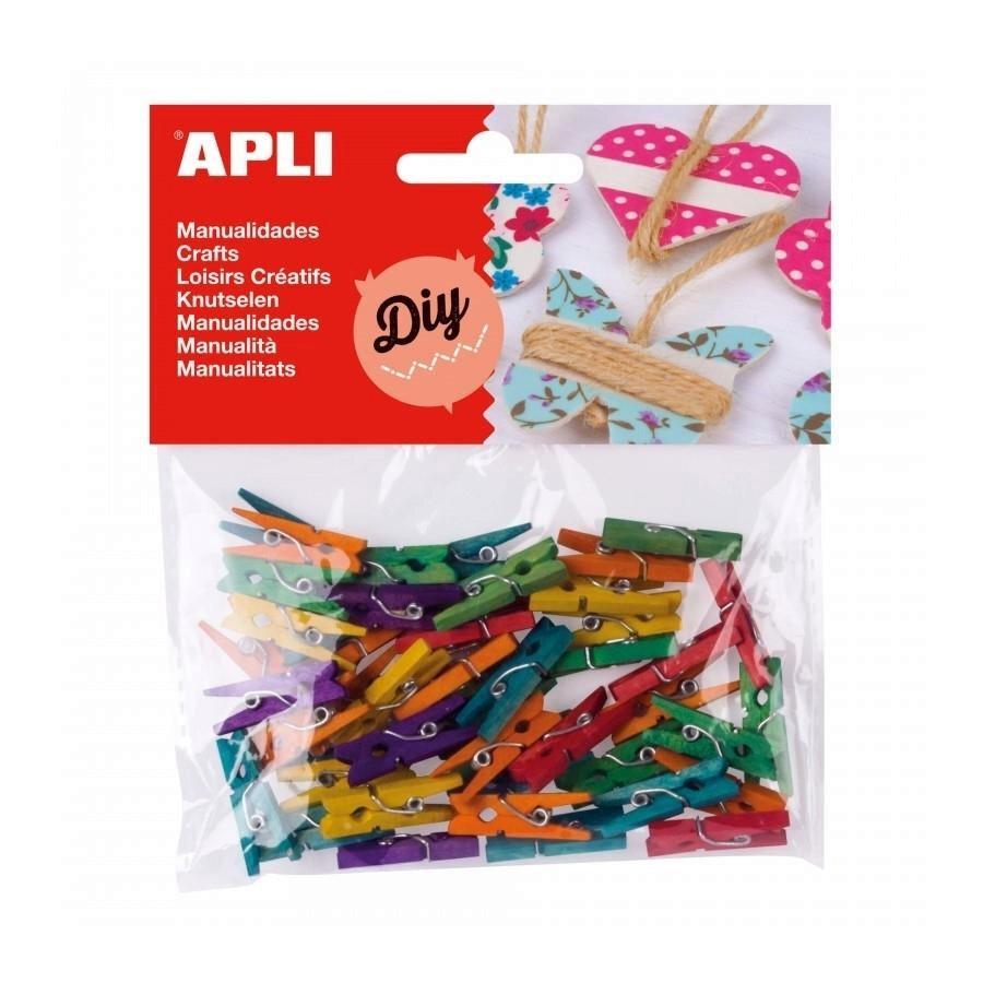 BOLSA PINZAS DE MADERA SURTIDOS 45 UNIDADES APLI