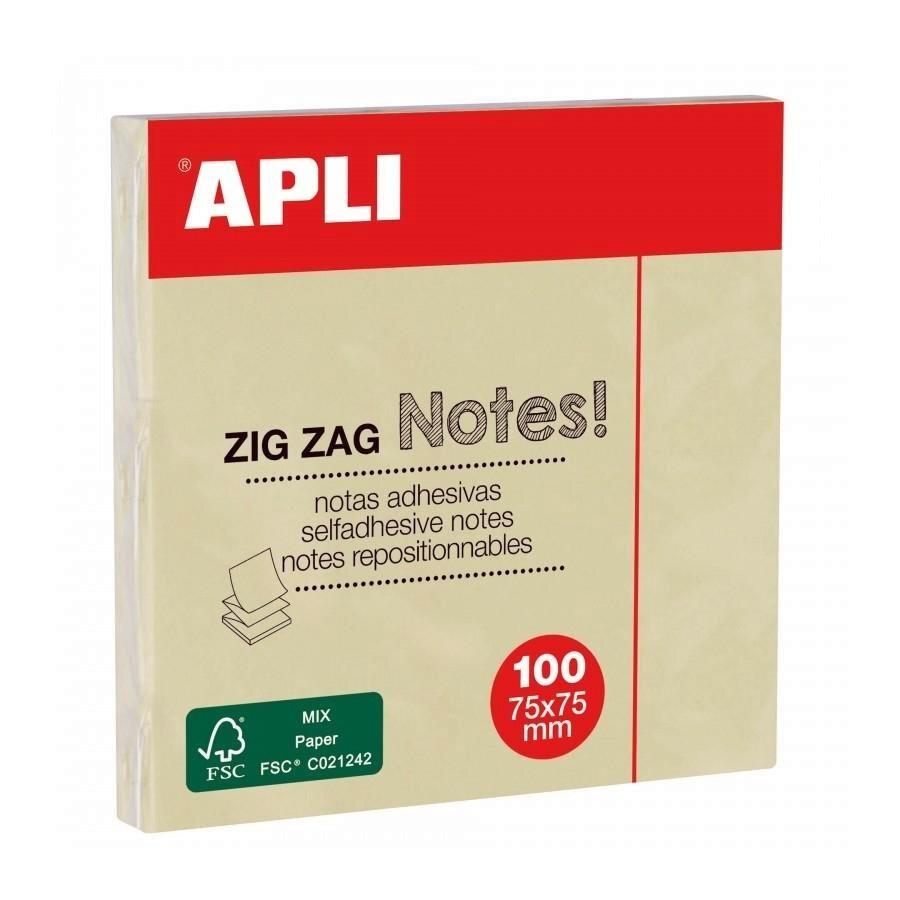 (23) NOTAS ADHESIVAS ZIG ZAG 75X75 AMARILLO