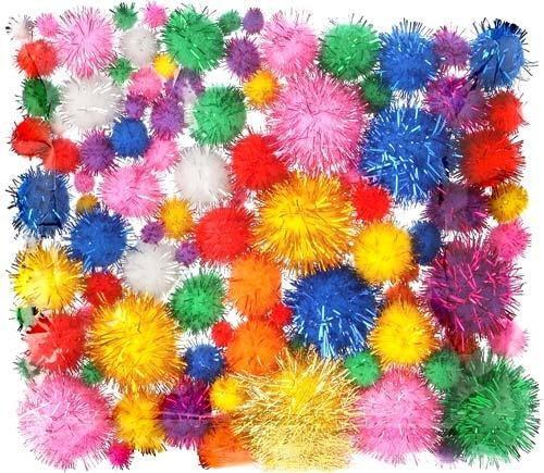 Pompones brillantes surtidos 78 ud