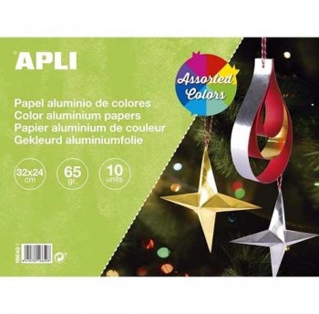 Bloc papel aluminio colores 10 hojas 65 gr