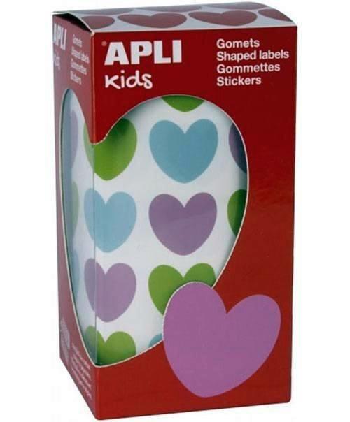 Gomets rollo corazones multicolores