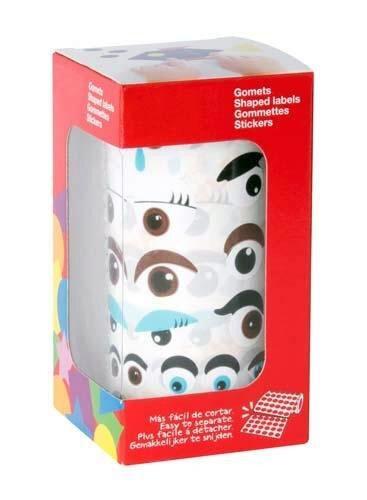 Gomets rollo ojos multicolor varios tamaños