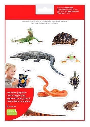 Gomets realistas reptiles y anfibios 2 hojas