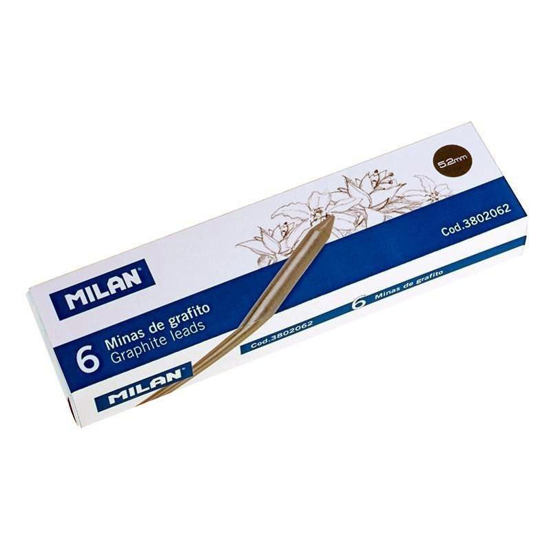 CAJA 6 MINAS DE RECAMBIO 5,2MM DE GRAFITO MILAN