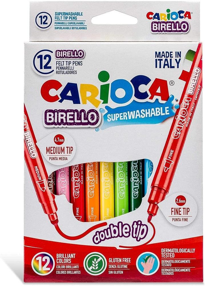 ROTULADOR BIRELO BIPUNTA CAJA 12 COLORES CARIOCA