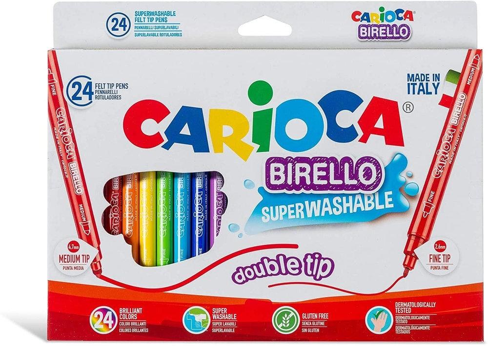 ROTULADOR BIRELO BIPUNTA CAJA 24 COL CARIOCA