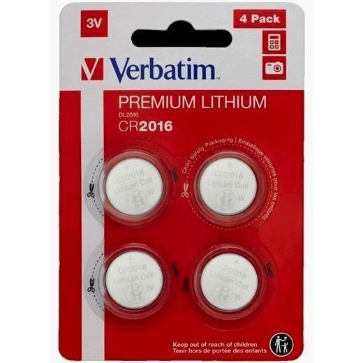 PILAS VERBATIM BOTON LITIO CR2016 (PACK 4 UDS)