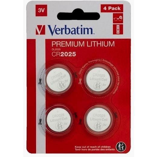 PILAS VERBATIM BOTON LITIO CR2025 (PACK 4 UDS)