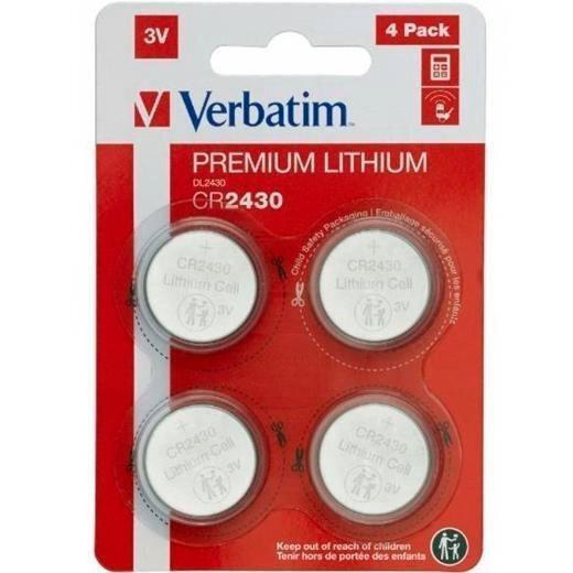 PILAS BOTON VERBATIM DE LITIO 3V - CR2430 (4 PACK)