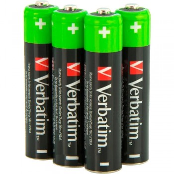 PILAS RECARGABLES VERBATIM  AAA LR03 1000MNH PACK 4 UNIDADES