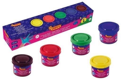PINTURA JOVI PARA DEDOS 5 BOTES 35ML COLORES SURTIDOS